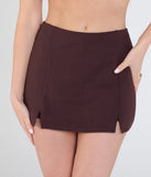 Get inspired with the Set For Perfection Slit Ponte Skort, a feed-worthy brown piece that’s part of Windsor's updated and curated women’s clothing edit packed with must-have fall outfit ideas.