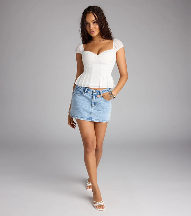 Cutest View Bow Pocket Denim Mini Skirt | Windsor