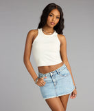 Star Studded Rhinestone Denim Skort