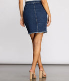 Frayed Not Side Button Denim Mini Skirt