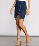 Frayed Not Side Button Denim Mini Skirt