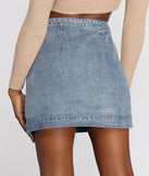 Button Front Jean Mini Skirt