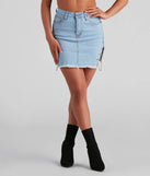 Harley Chain-Detail Denim Mini Skirt by Windsor Denim