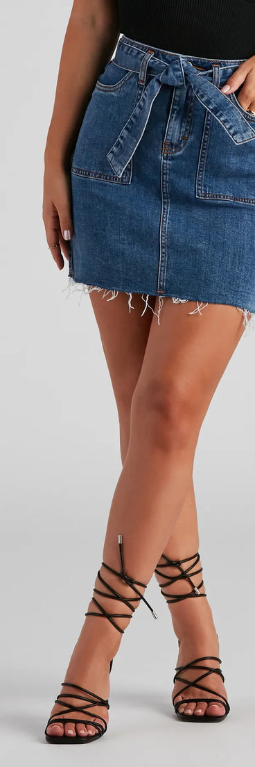 Mary Tie-Waist Mini Skirt by Windsor Denim