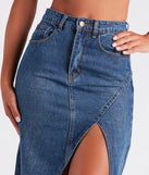 Elevate the Game Denim Slit Midi Skirt