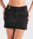 Trendy 'Fit Mid-Rise Denim Mini Skirt