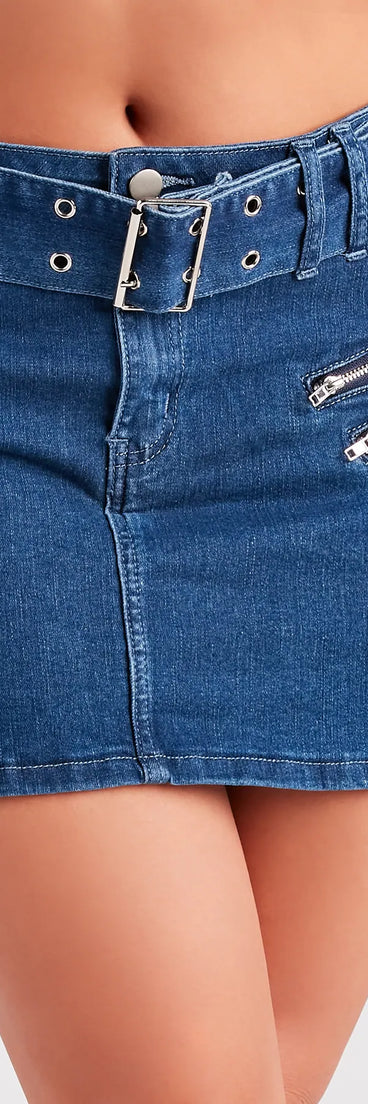 On-Trend Style Mid-Rise Denim Mini Skirt