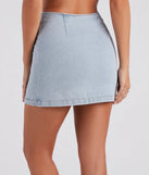 Button Up Babe Denim Pleated Mini Skirt
