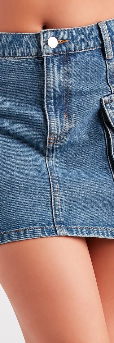 Cargo Darling Denim Mini Skirt
