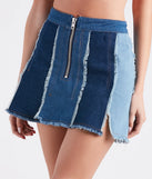 Cute Trendsetter Patchwork Denim Mini Skirt