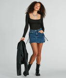 Choosing the medium denim wash skirt says you’re ready to show off in the Cool And Confident Cargo Denim Mini Skirt, a warm-weather staple that elevates your outfit and seasonal style.