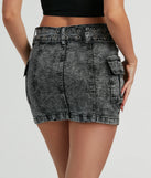 The Trendsetting Aesthetic Belted Denim Mini Skirt is a trendy women's bottom in black, designed with modern details and alluring textures to complete chic outfits for 2025.