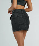 Edgy Era Rhinestone Denim Mini Skirt