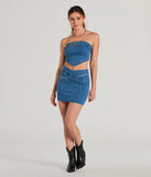 Daily Vibe Cross Belted Denim Mini Skirt
