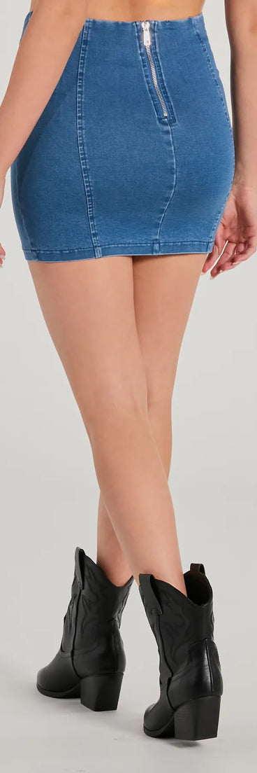 Daily Vibe Cross Belted Denim Mini Skirt