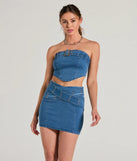 Daily Vibe Cross Belted Denim Mini Skirt