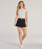 Upgrade your style game for 2025 with the Sweetly Trendy High-Rise Pleated Denim Mini Skirt in khaki, perfect for any fashion-forward wardrobe.