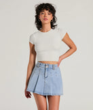Exceptional Darling High-Rise Pleat Denim Mini Skirt