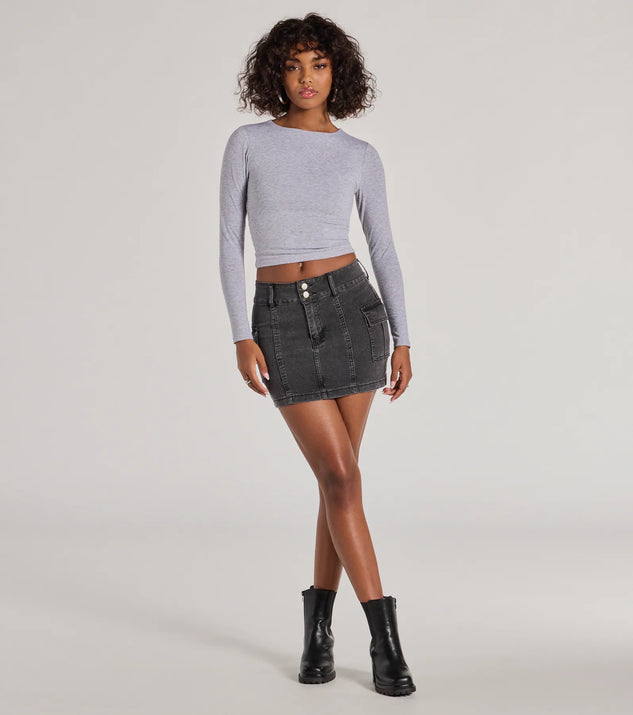 Casual Cool Girl Cargo Denim Mini Skirt | Windsor