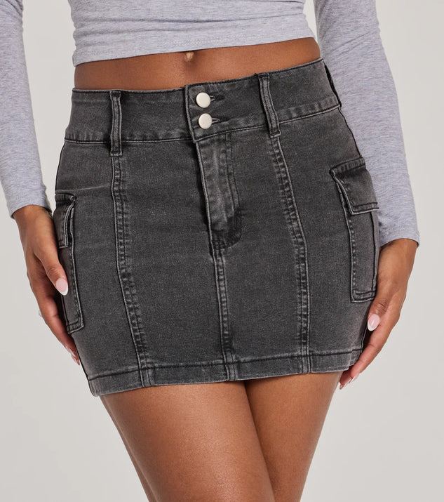 Casual Cool Girl Cargo Denim Mini Skirt | Windsor Casual Cool Girl Cargo Denim Mini Skirt | Windsor