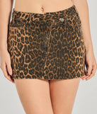 Perfect for weekend hangs, late-night pics, and everything in between, the Feeling Fierce Leopard Print Denim Mini Skirt in leopard print brings that cool-girl vibe to any fit check.