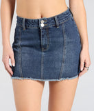 Create bold, fashion-forward looks for summer with the Cute Expectation Mid-Rise Denim Mini Skirt in dark denim wash, a must-have piece from Windsor’s collection of stylish bottoms for women.