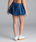Perfect for weekend hangs, late-night pics, and everything in between, the Definite Charmer Mid-Rise Belted Denim Bubble Skirt in dark denim wash brings that cool-girl vibe to any fit check.
