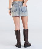 Perfect for weekend hangs, late-night pics, and everything in between, the One Less Problem Mid-Rise Denim Mini Skirt in denim blue brings that cool-girl vibe to any fit check.