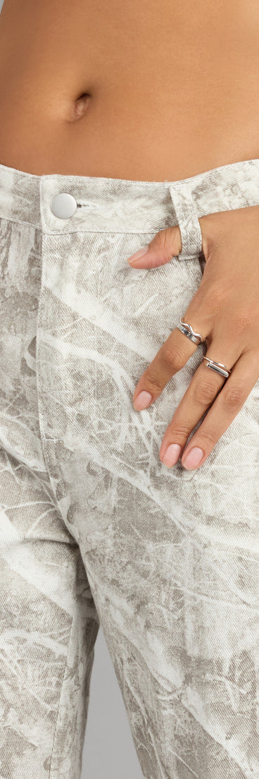 Off The Radar Camouflage Straight Leg Denim Jeans