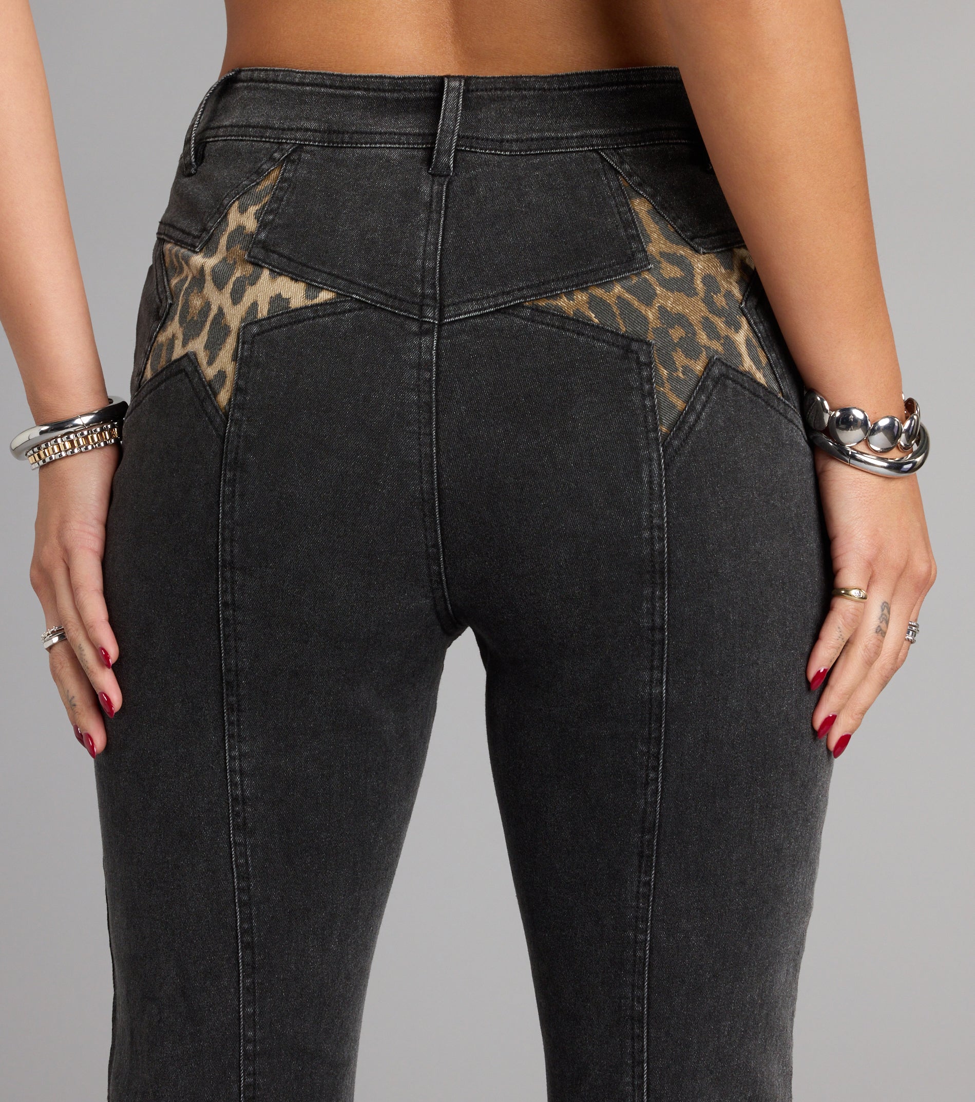 Wild Star Cheetah Mid-Rise Denim Jeans | Windsor