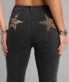 Wild Star Cheetah Mid-Rise Denim Jeans