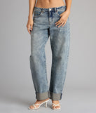 Off-Duty Cool Mid-Rise Cuffed Denim Jeans