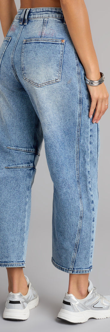 This piece brings trend-right energy to the Chill Vibes Mid-Rise Barrel Jeans, perfect for fall outfits that stand out.