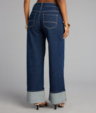 High Roll Mid-Rise Straight Leg Denim Jeans