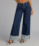 High Roll Mid-Rise Straight Leg Denim Jeans