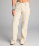 Catch Me In Cargo Mid-Rise Straight-Leg Jeans