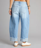Whole Vibe Mid-Rise Barrel Denim Jeans