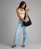 Casual Chaos Mid-Rise Wide Leg Denim Jeans