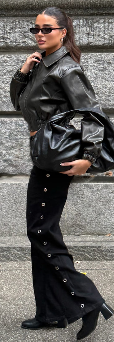 Ring It In Grommet Wide-Leg Denim Jeans