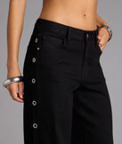 Ring It In Grommet Wide-Leg Denim Jeans