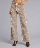 Wild Moves Snake Print Wide-Leg Jeans