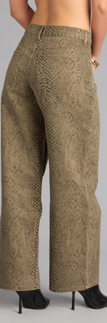 Wild Streak Snake Print Denim Jeans