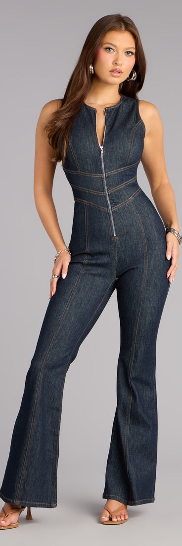 Denim With A Heart Open Back Jumpsuit