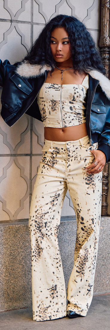 Spotted Muse Leopard Wide-Leg Jeans