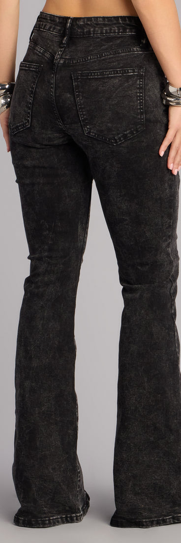 Desert Nights Lace-Up Flare Denim Pants
