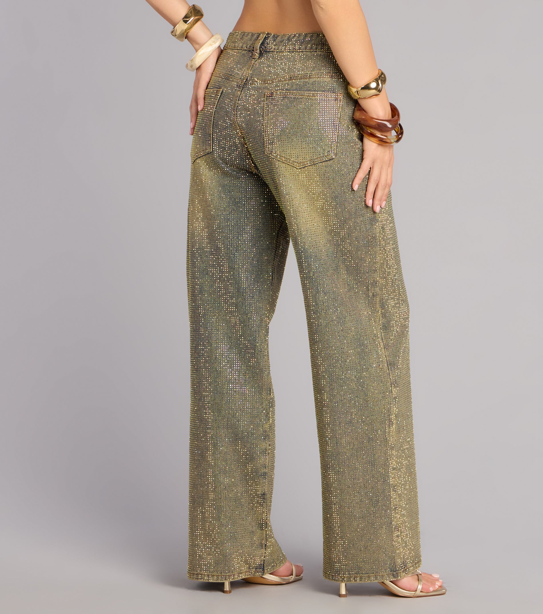 Glam Moment Rhinestone Denim Straight-Leg Jeans | Windsor