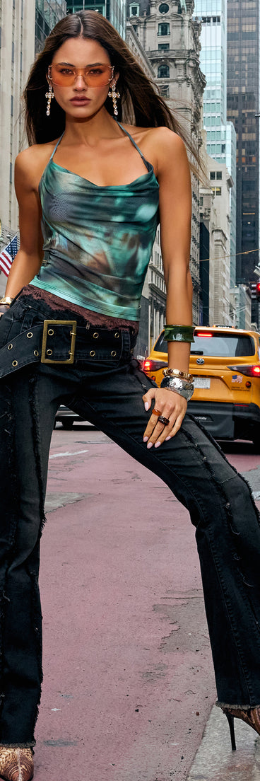 Downtown Edge Frayed Flare Jeans