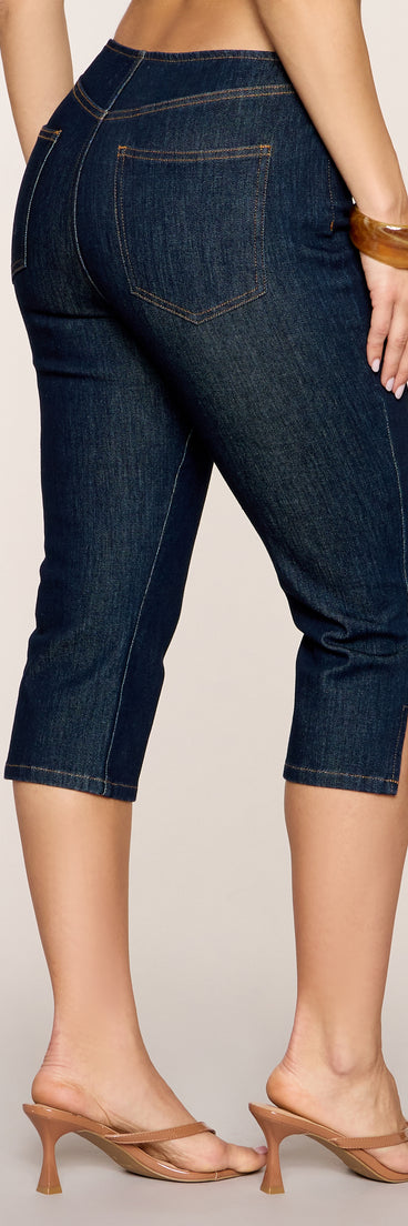 Booked And Busy Denim Capri Pants