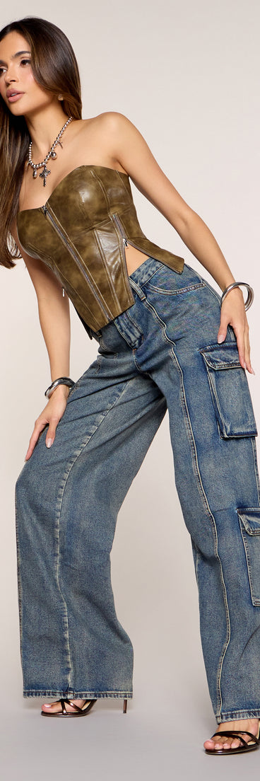 Pocket Full Of Plans Cargo Denim Jeans