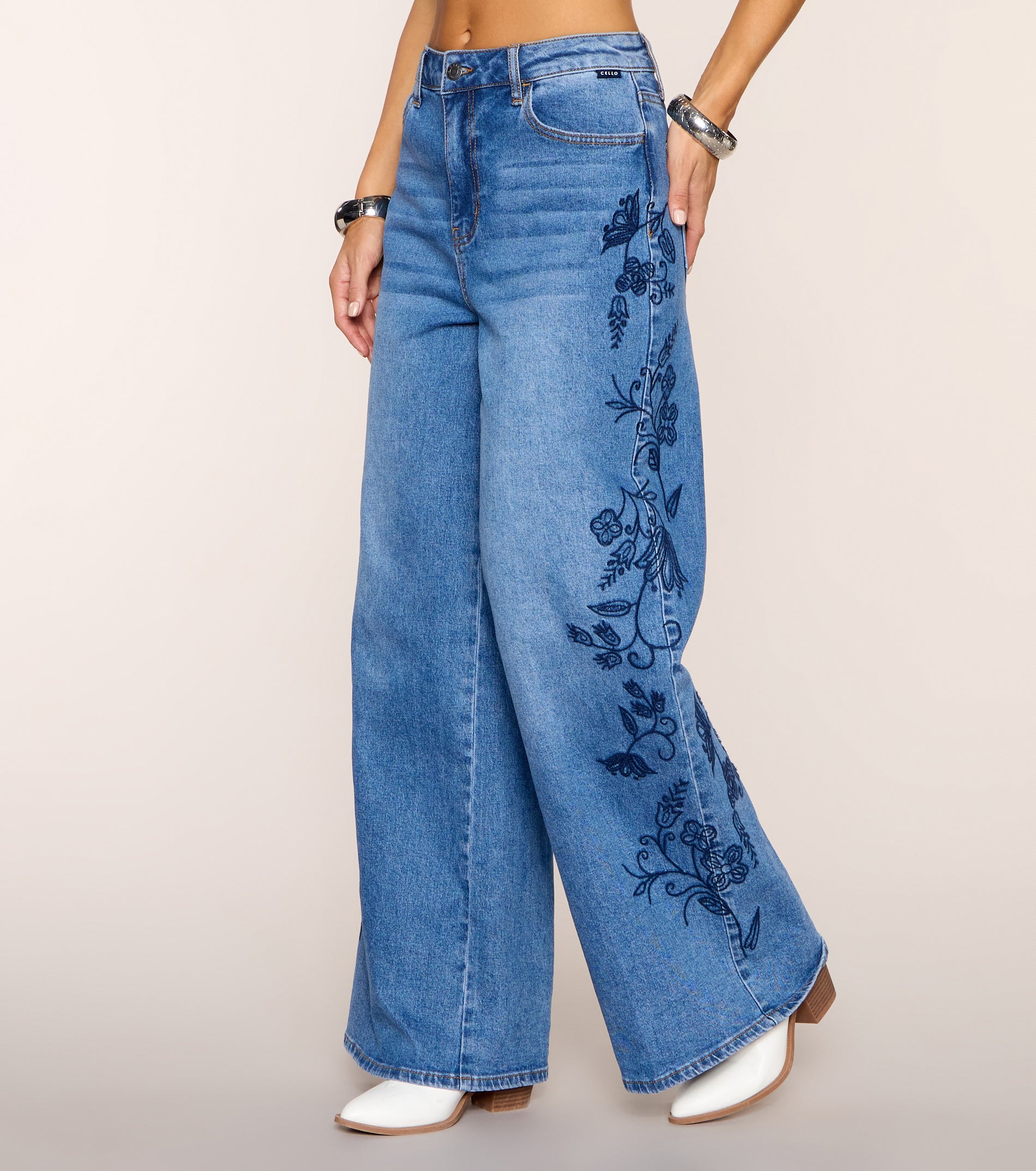 Daydream Stitch Wide-Leg Denim Jeans | Windsor